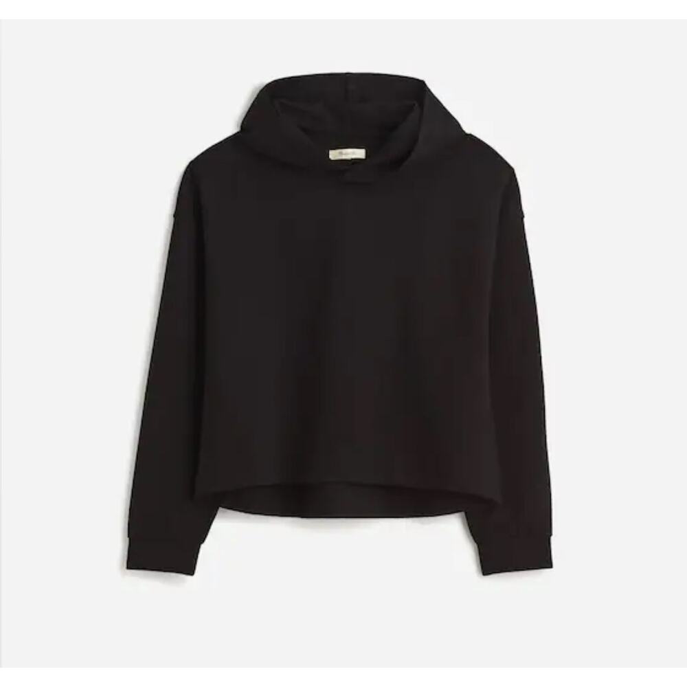 NWT Madewell Ponte Hoodie Sweatshirt In Black Size Medium